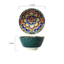 Bohemian Ceramic Tableware Rice Bowl & Small Dish Plate