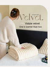 Soft Wind Bubble Velvet Blanket Warm Solid Rabbit Fur Blankets Double-sided