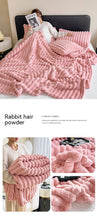 Soft Wind Bubble Velvet Blanket Warm Solid Rabbit Fur Blankets Double-sided