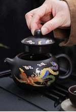 Colour Changing Dragon And Phoenix Purple Sand Teapot