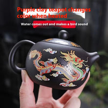 Colour Changing Dragon And Phoenix Purple Sand Teapot