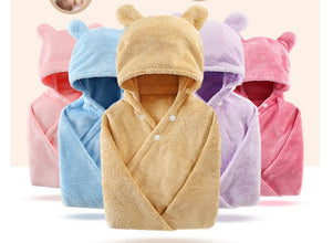 Cotton hooded bath towel for your little ones