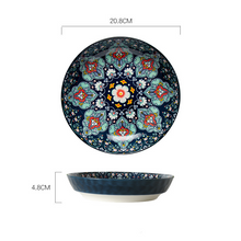 Bohemian Ceramic Tableware Rice Bowl & Small Dish Plate