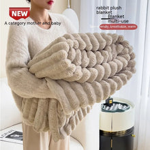 Soft Wind Bubble Velvet Blanket Warm Solid Rabbit Fur Blankets Double-sided