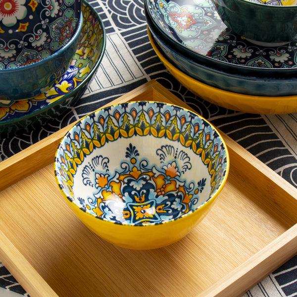 Bohemian Ceramic Tableware Rice Bowl & Small Dish Plate