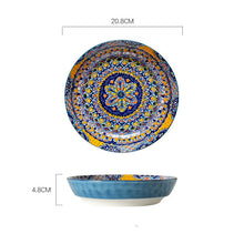 Bohemian Ceramic Tableware Rice Bowl & Small Dish Plate