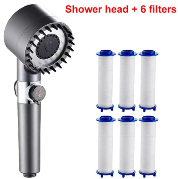 High Pressure Filtered Shower Head with Handheld 3 Spray Modes Water Saving