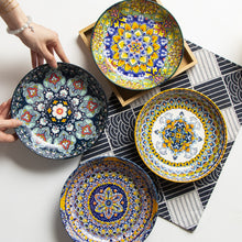 Bohemian Ceramic Tableware Rice Bowl & Small Dish Plate